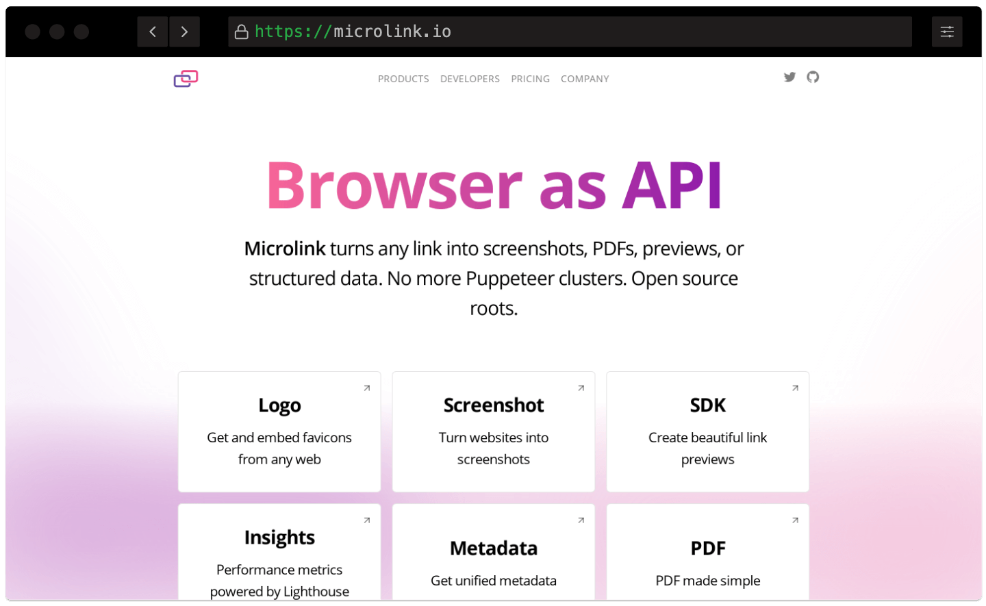 Code snippet demonstrating how to convert HTML to PDF using the Microlink Node.js API